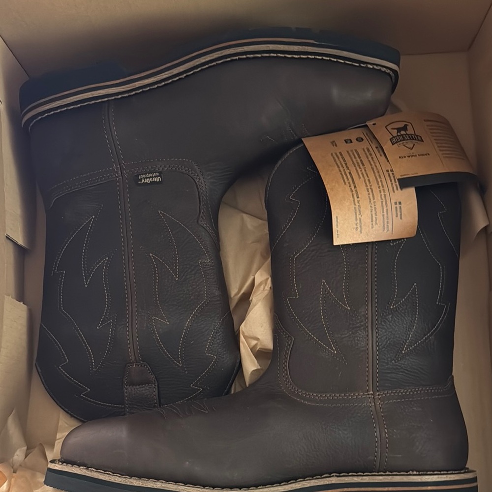 Irish Setter Dark Brown Cowboy Western Boots Durable Leather